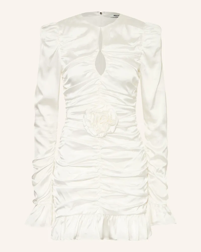 ROTATE Birger Christensen Cocktailkleid aus Satin mit Rüschen Ecru