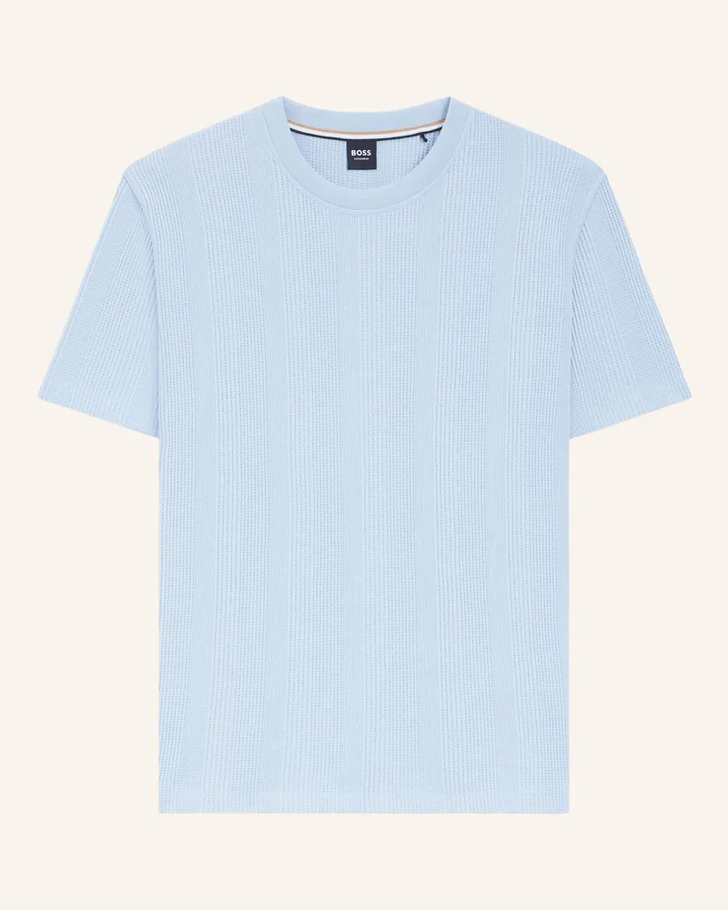 HUGO BOSS Schlafshirt Structure blau Hellblau