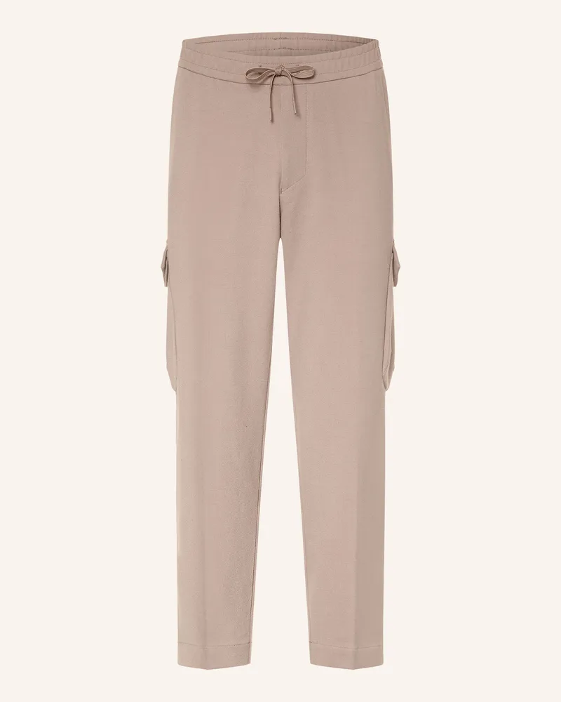 HUGO BOSS Cargohose Urbanex Transit Tapered Fit Aus Flanell braun Taupe