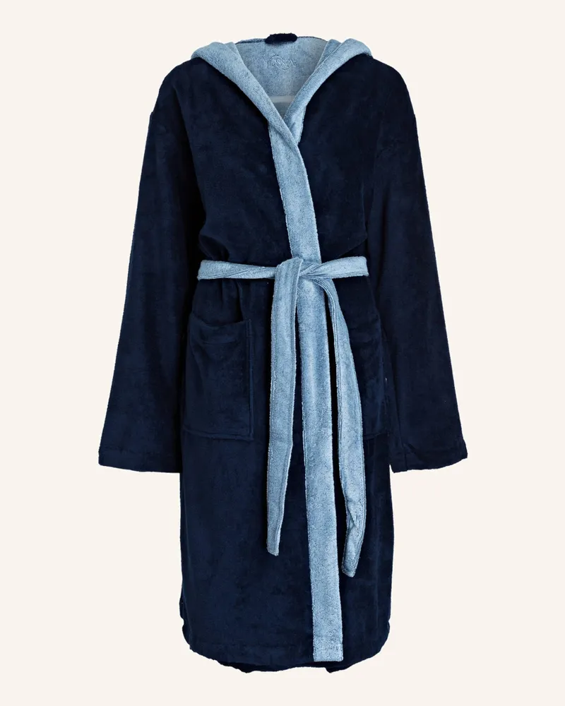 Vossen Unisex-Flanell-Bademantel POPPY Dunkelblau
