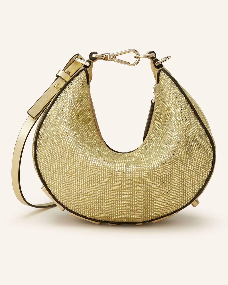 Fendi Handtasche Fendigraphy Mini Mit Schmucksteinen gold Gold