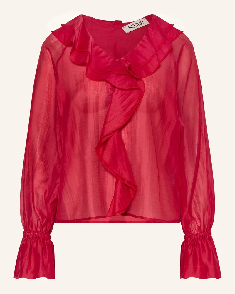 SoSUE Blusenshirt mit Volants Rot