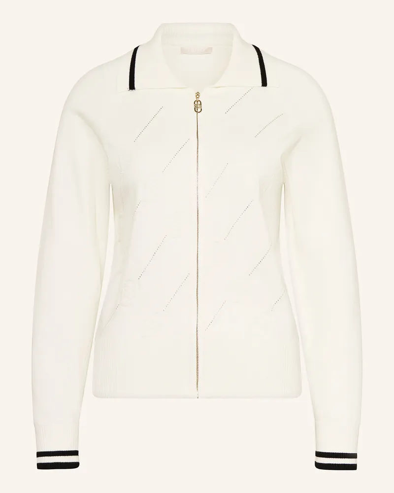 Liu Jo Strickjacke mit Schmucksteinen Creme