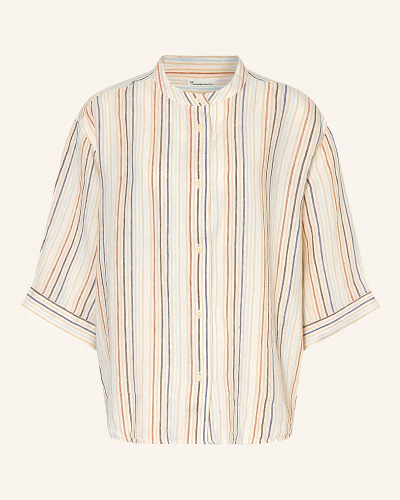 Knowledge Cotton Apparel Leinenbluse Mit 3/4-Arm beige Beige