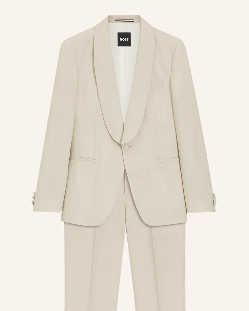 HUGO BOSS Business Anzug H-HUGE-2PCS-TUX-262 Slim Fit Beige
