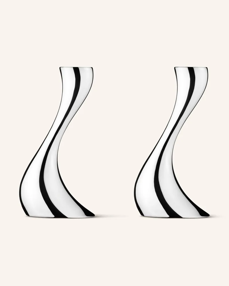Georg Jensen 2er-Set Kerzenhalter COBRA SMALL Silber