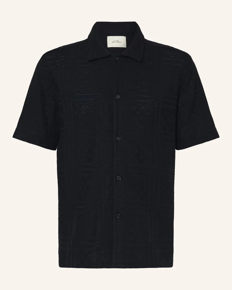 LES DEUX Strickhemd Hector Loose Fit schwarz Schwarz