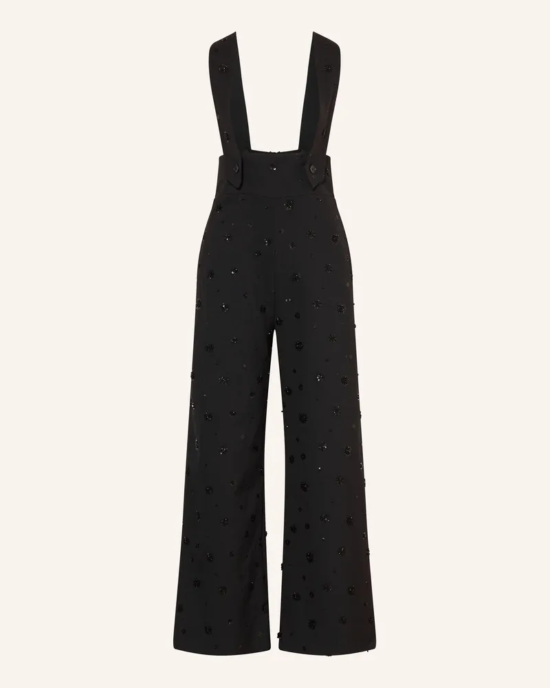 Maje Latzhose mit Pailletten Schwarz
