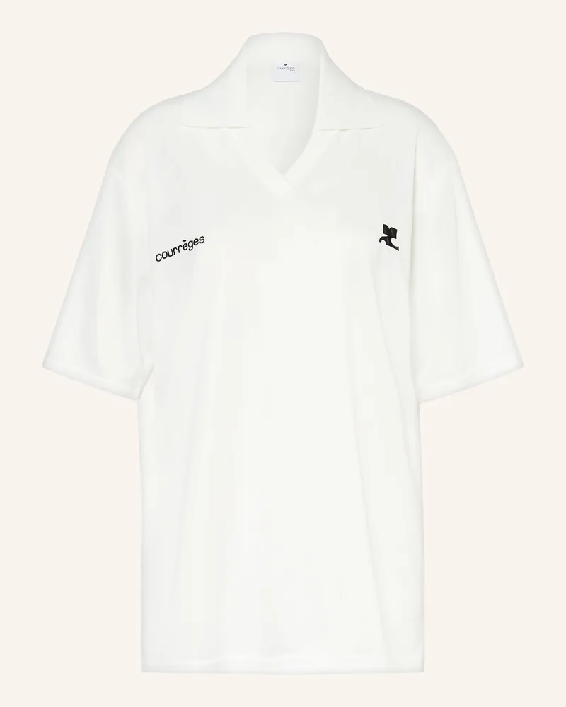 Courrèges Oversized-Poloshirt aus Jersey Weiss