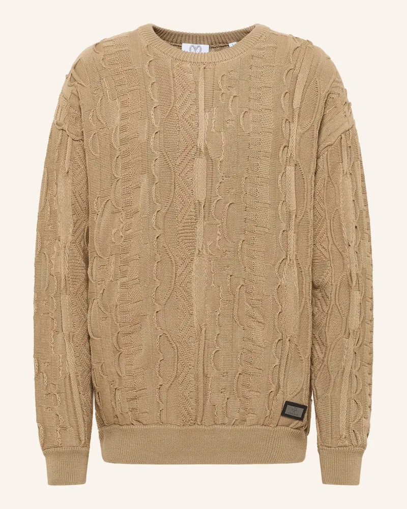 Carlo Colucci Strickpullover mit Stickerei DIMA Beige