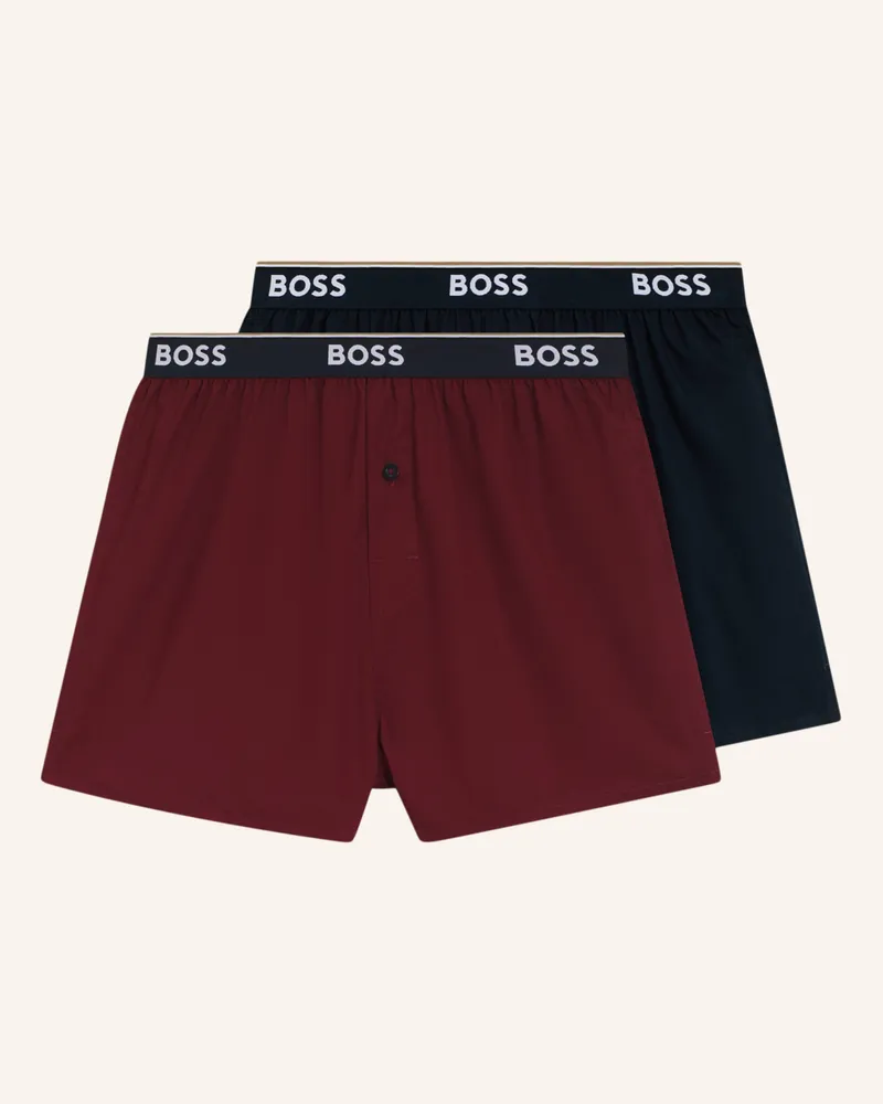 HUGO BOSS Pyjamas Unterteil 2P BOXER SHORTS EW Dunkelrot