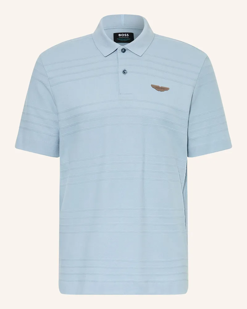 HUGO BOSS Piqué-Poloshirt Parris blau Blaugrau
