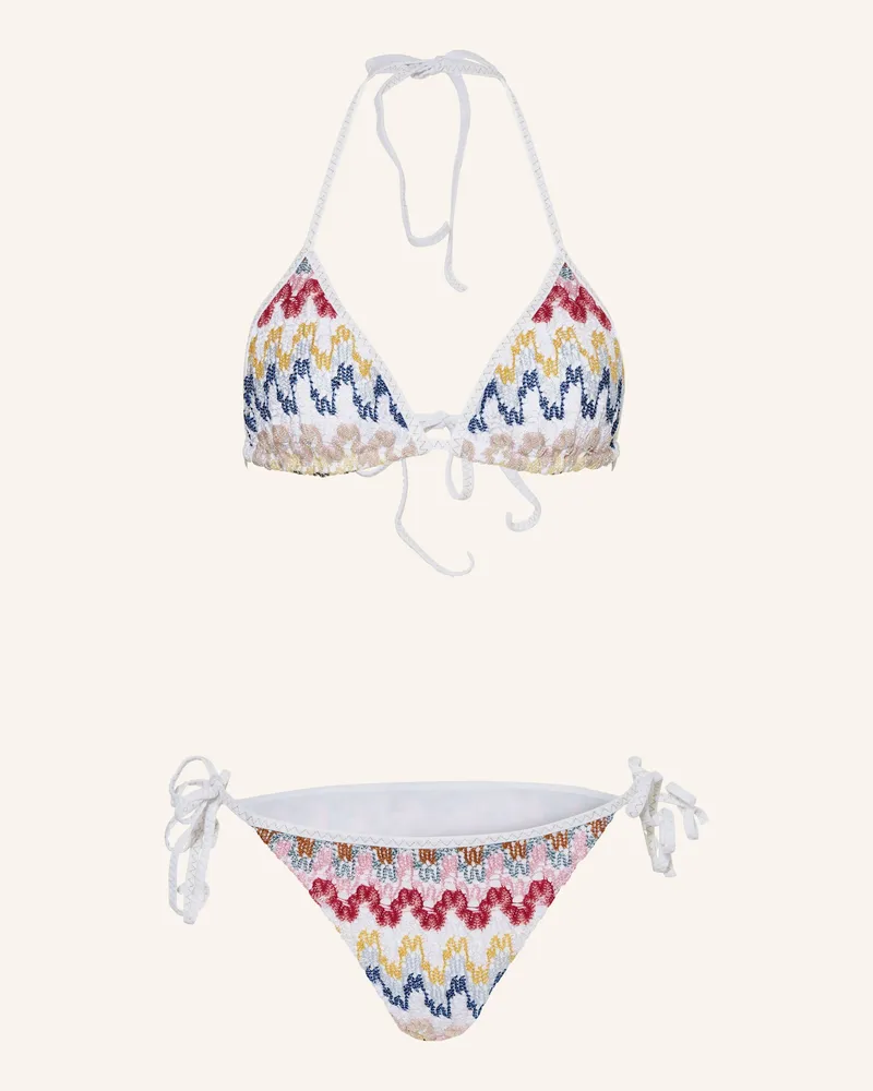 Missoni Triangel-Bikini mit Glitzergarn Weiss