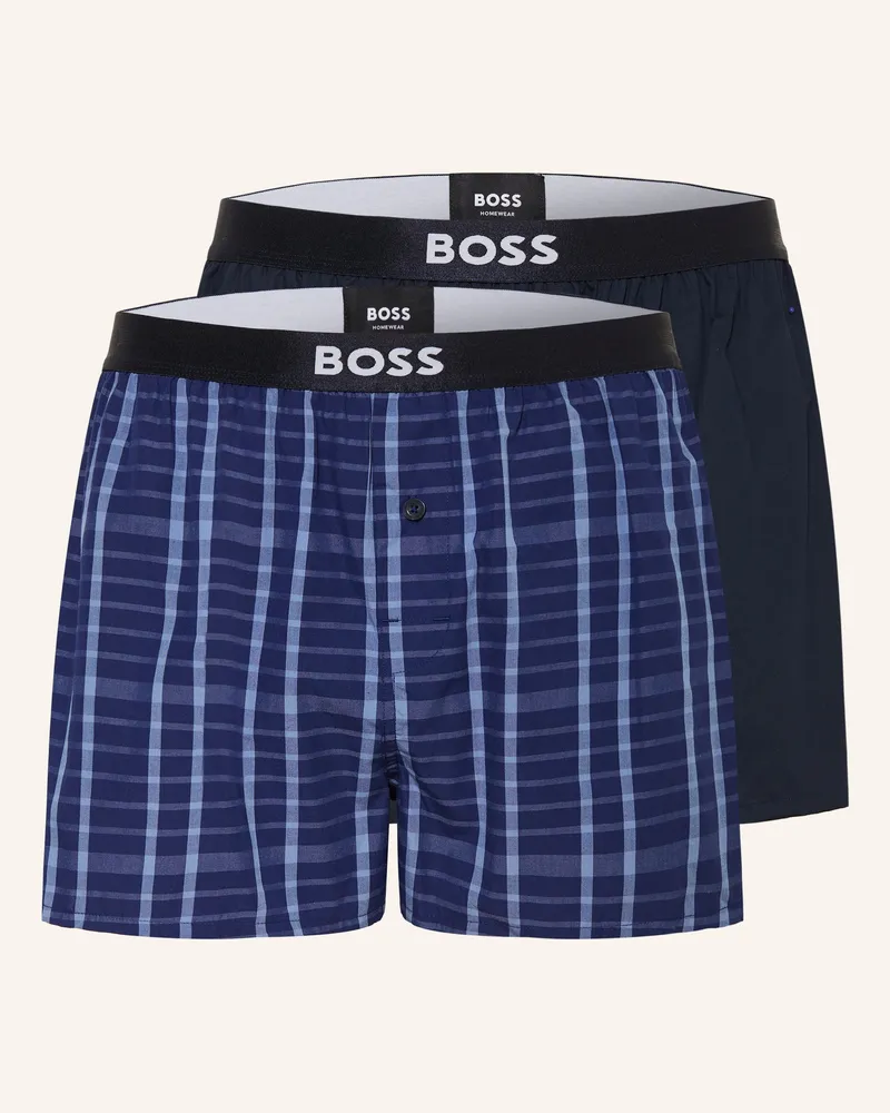 HUGO BOSS 2er-Pack Web-Boxershorts blau Blau