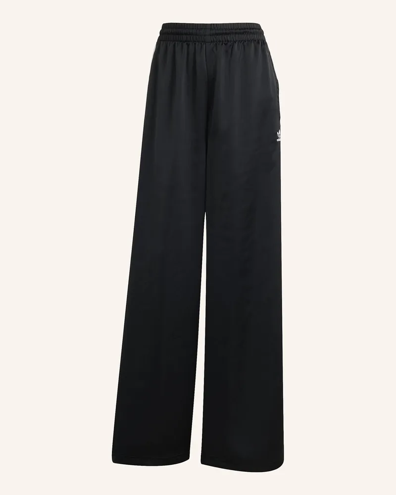 adidas ADICOLOR SATIN WIDE LEG TRAININGSHOSE Schwarz
