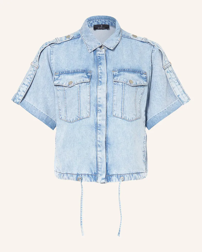 monari Cropped-Jeansbluse Hellblau