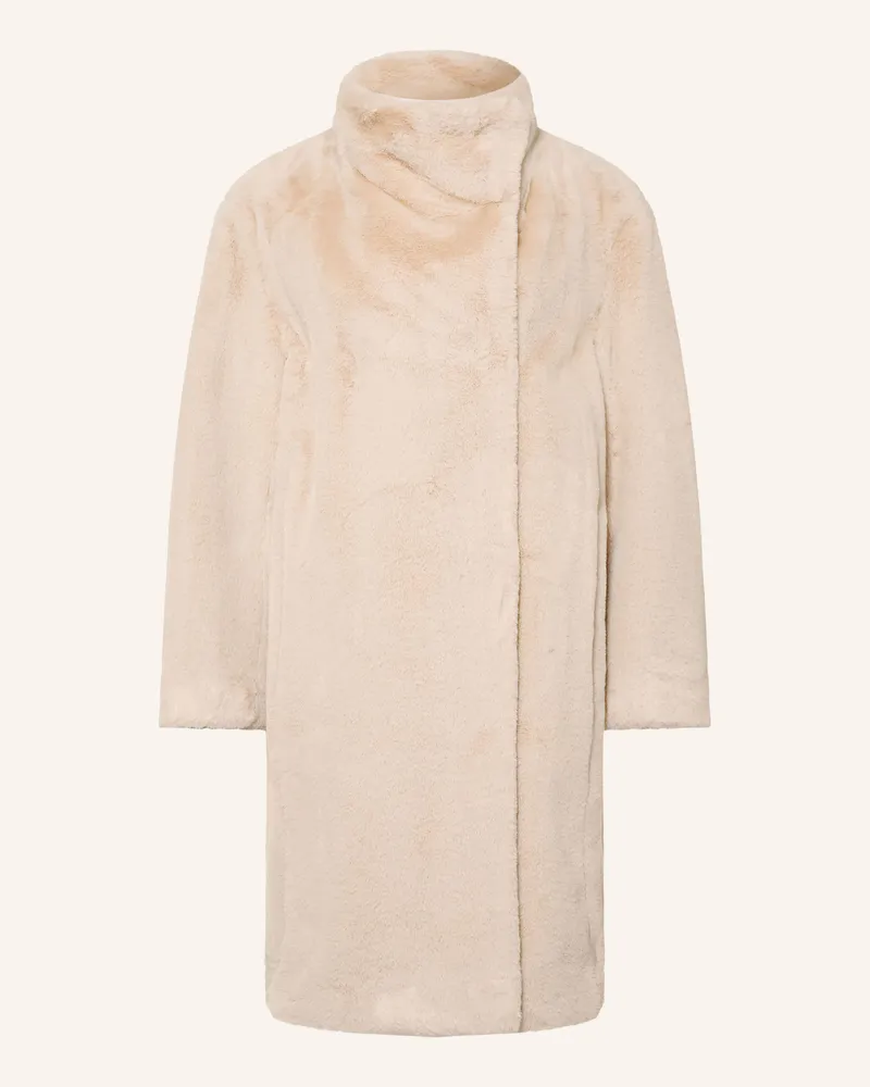 HUGO BOSS Kunstfell-Mantel Citeddy weiss Beige