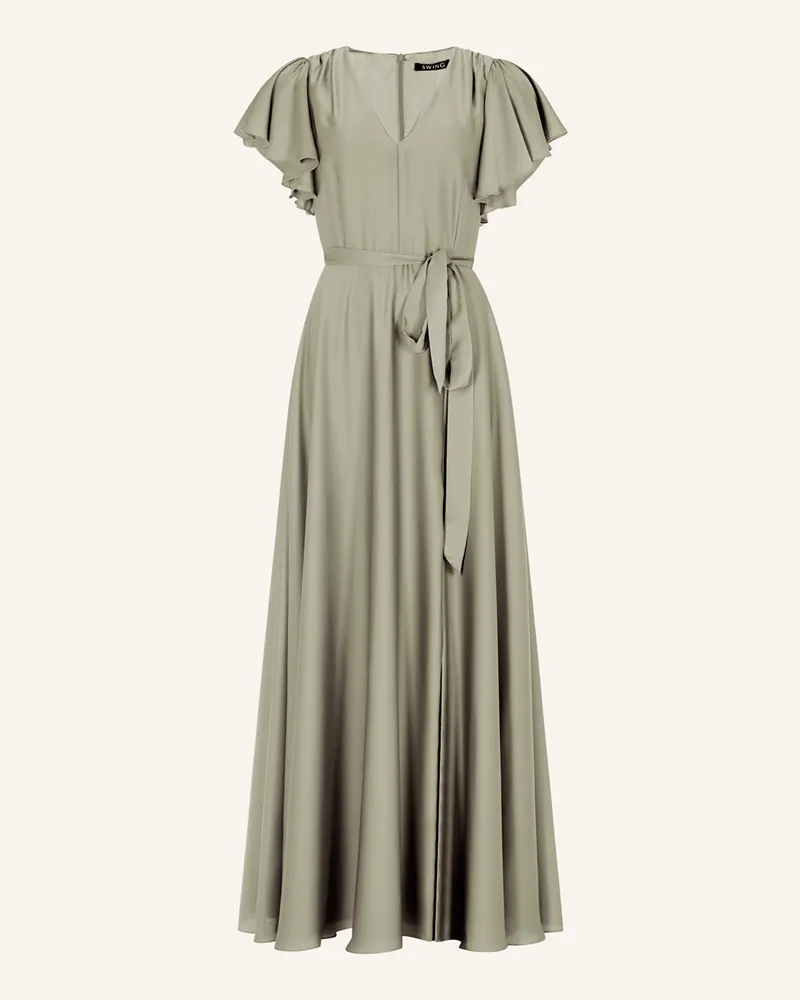 Swing Abendkleid aus Satin Hellgrün