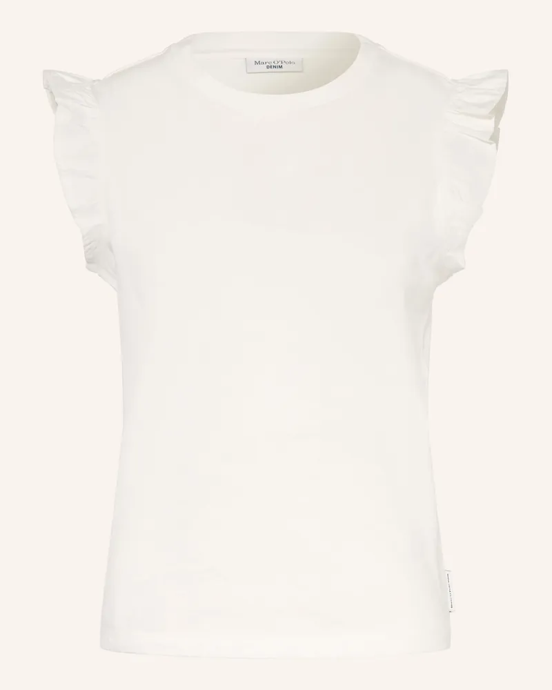 Marc O'Polo Top Mit Rüschen beige Weiss