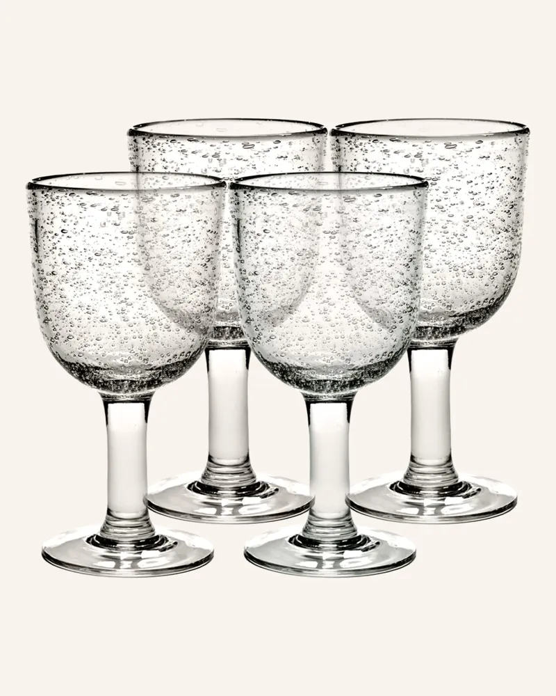 Serax 4er-Set Weingläser Pure transparent Weiss