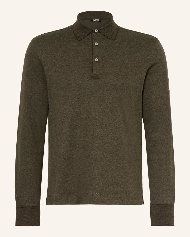 Ermenegildo Zegna Jersey-Poloshirt gruen Dunkelgrün