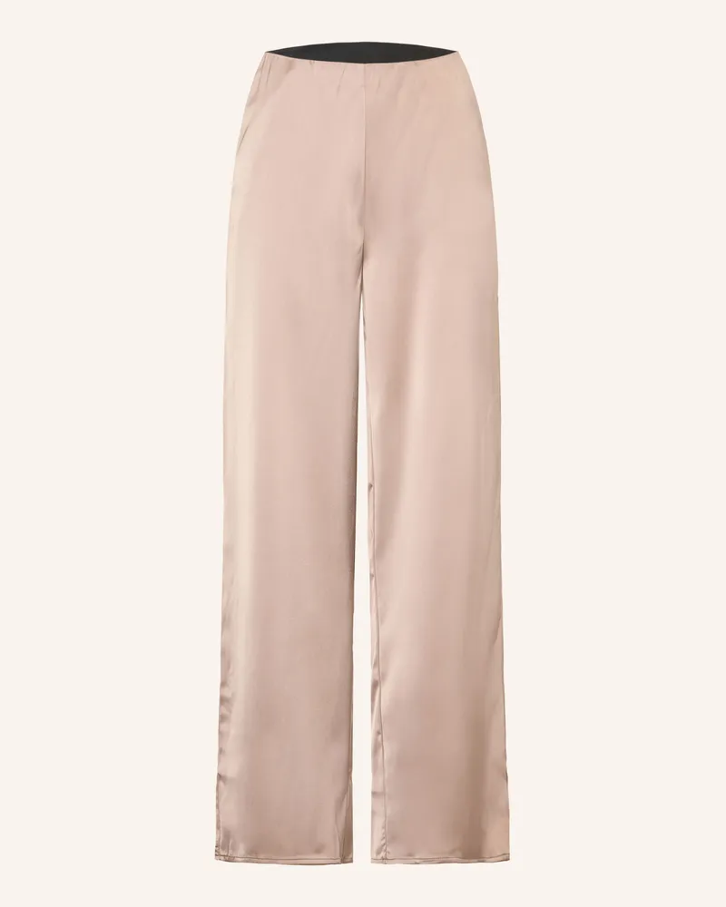 Y.A.S Marlenehose Aus Satin beige Taupe