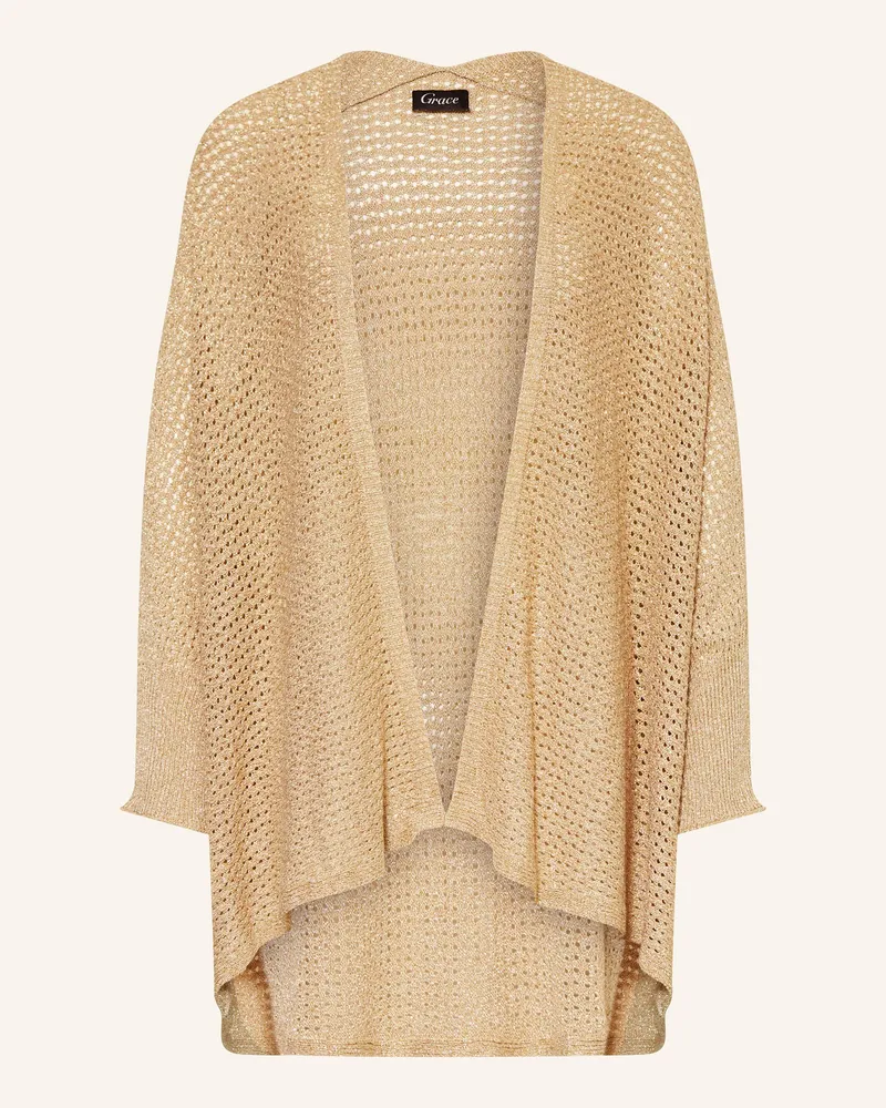 Grace Oversized-Strickhülle mit Glitzergarn Beige