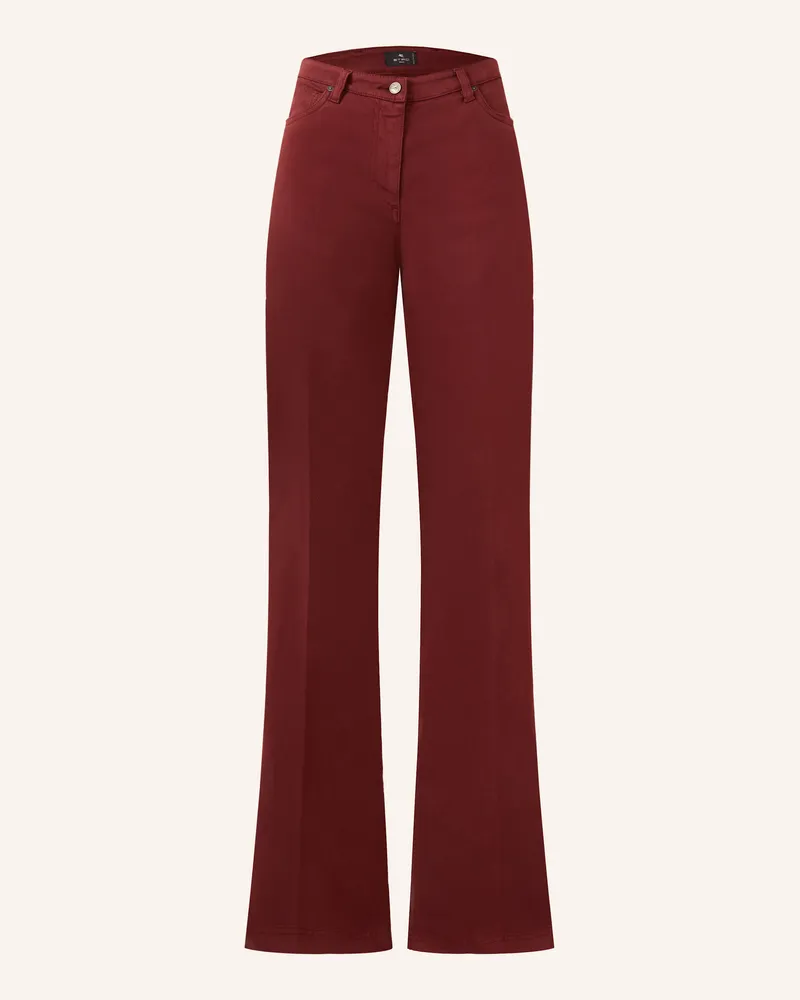 Etro Bootcut Jeans rot Dunkelrot