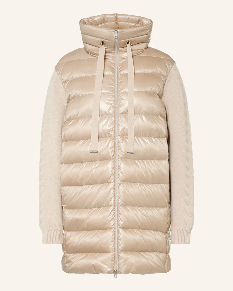 Herno Daunenmantel Im Materialmix weiss Beige