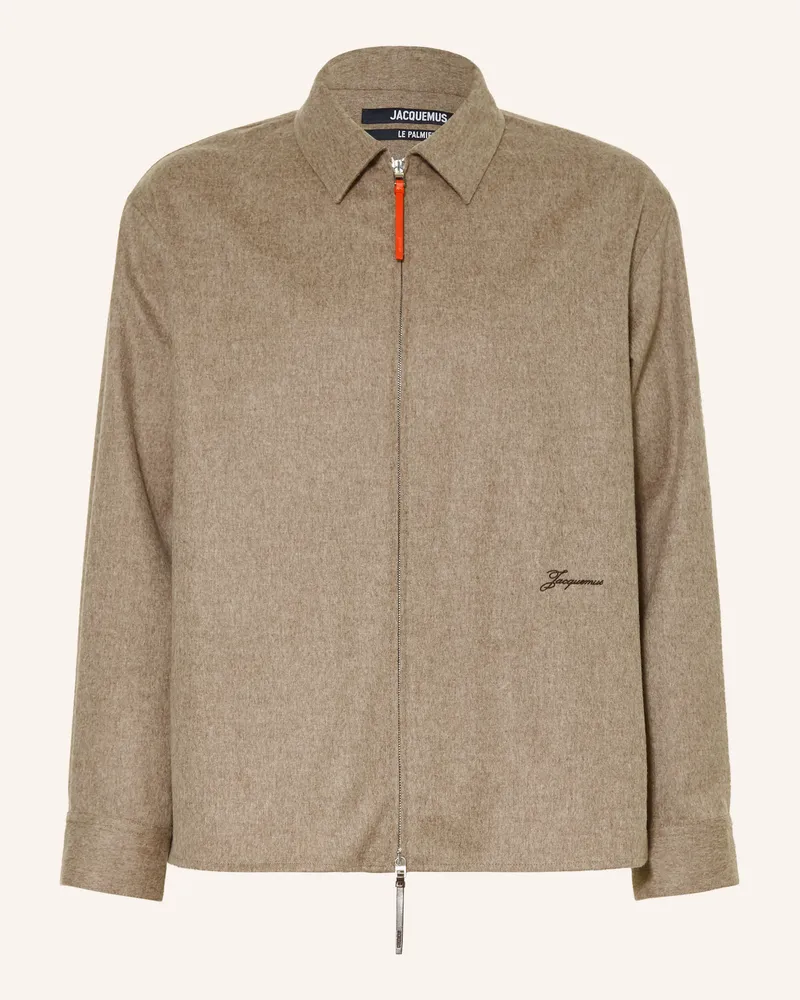 Jacquemus Flanell-Overjacket La Chemise Flash beige Beige