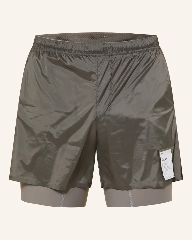 Satisfy 2-in1-Laufshorts TECHSILK Grau