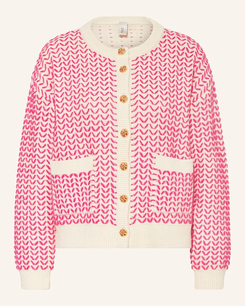 Y.A.S Strickjacke mit Glitzergarn Weiss