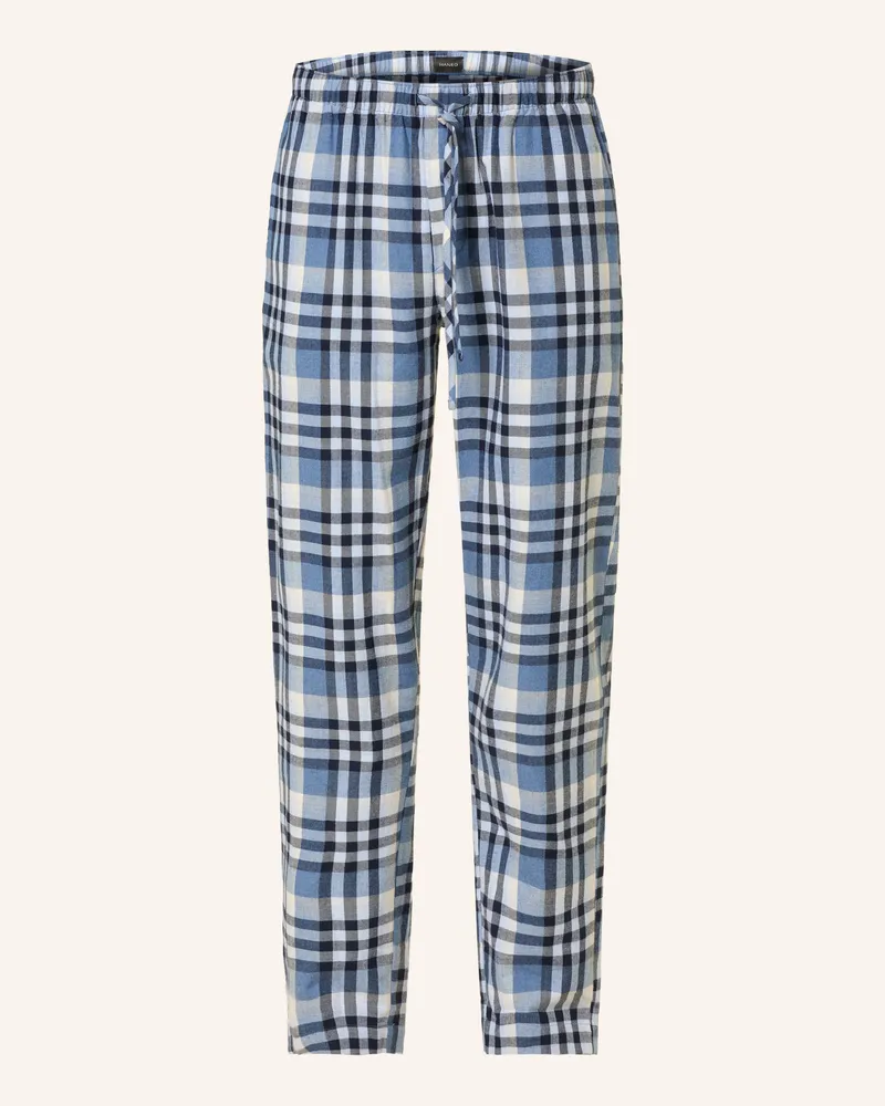 Hanro Schlafhose Cozy Comfort Aus Flanell blau Blau