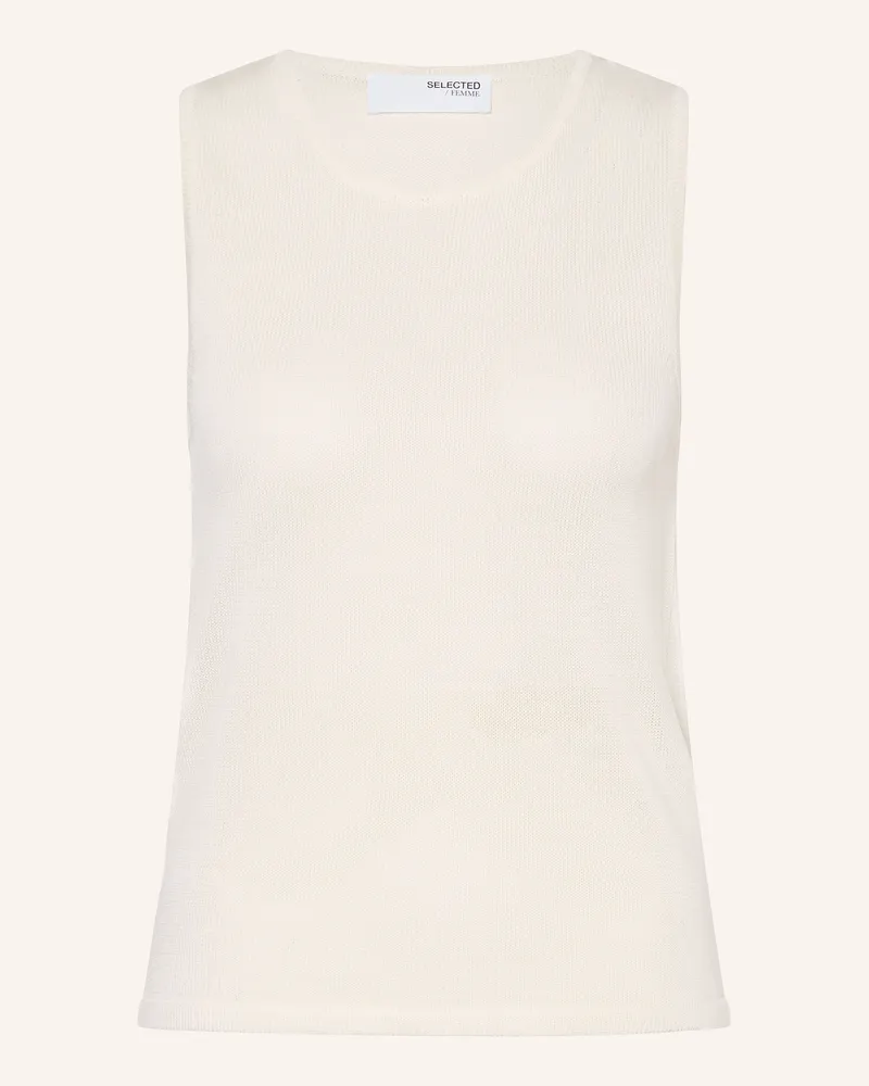 Selected Stricktop weiss Ecru