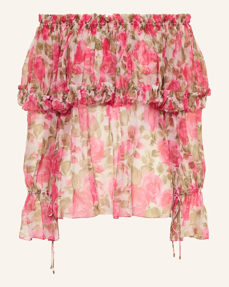 Chloé Off-Shoulder-Bluse Aus Seide Mit Rüschen pink Pink