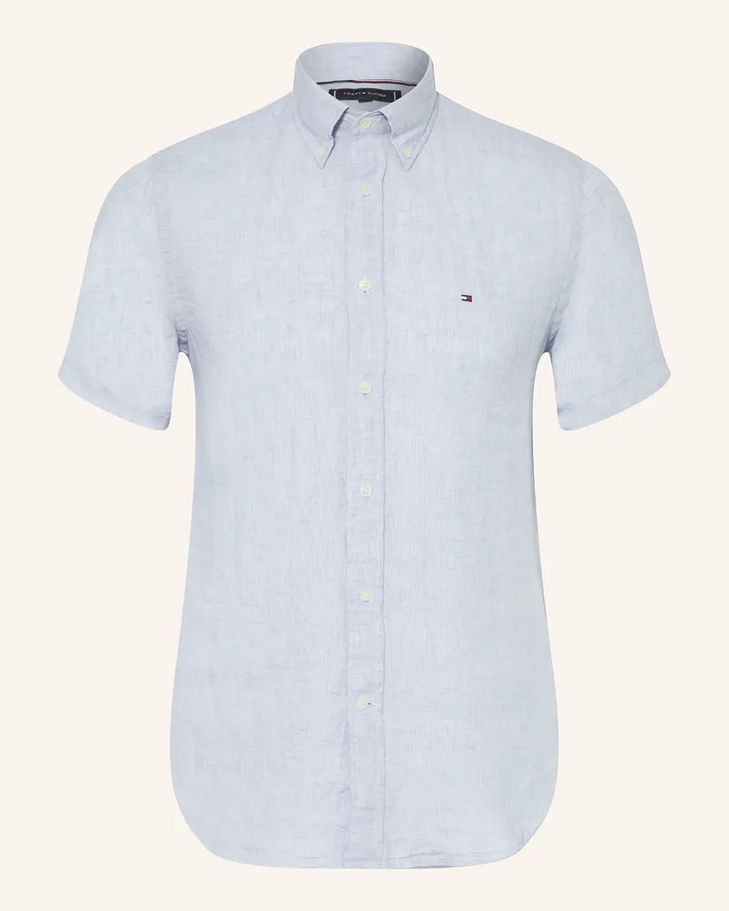 Tommy Hilfiger Kurzarm-Hemd Regular Fit aus Leinen Hellblau