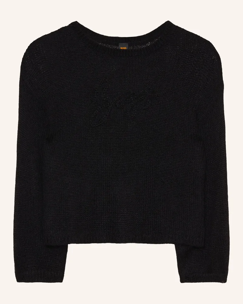 HUGO BOSS Pullover Farazena Mit Mohair schwarz Schwarz