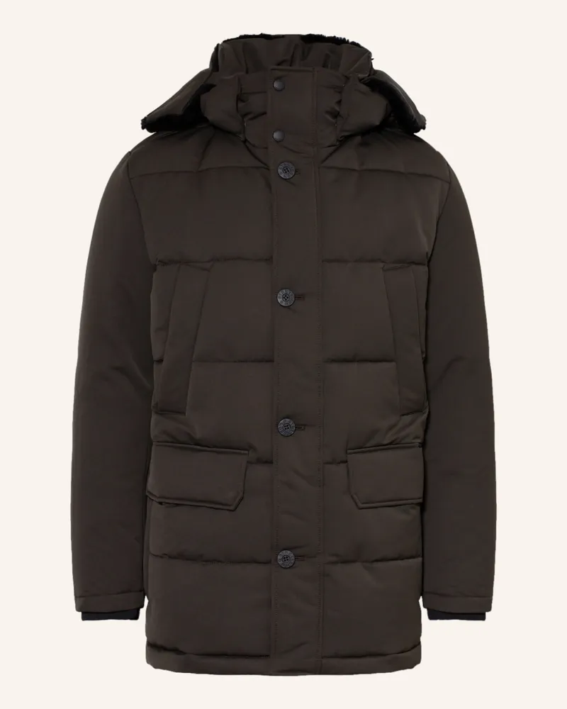 Strellson Parka PLAZA 2.0 mit Kunstpelz Khaki