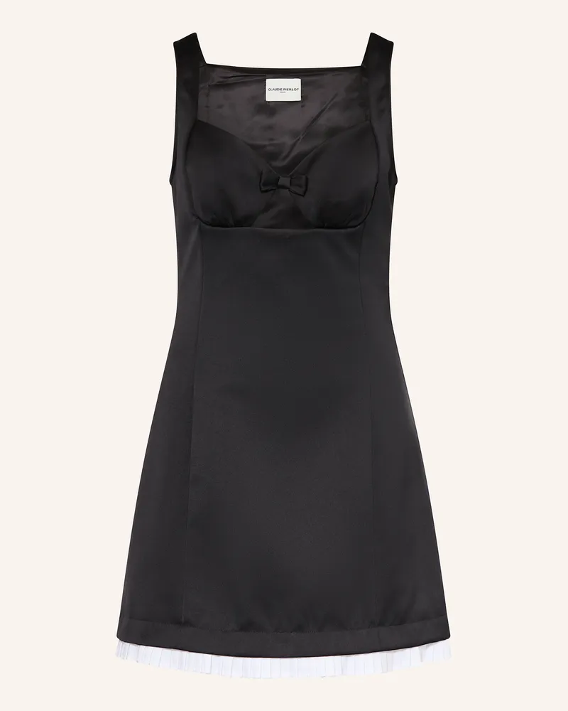 Claudie Pierlot Etuikleid aus Satin mit Cut-outs Schwarz