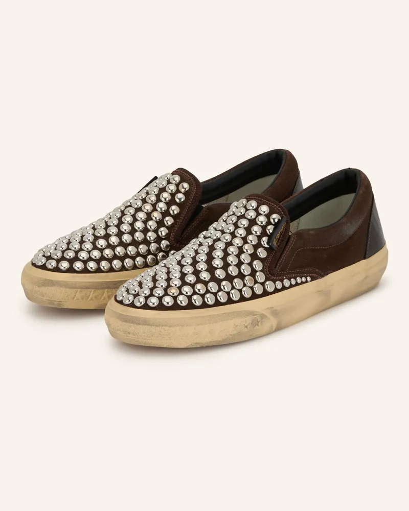 Golden Goose Slip-On-Sneaker Vce Mit Nieten braun Dunkelbraun