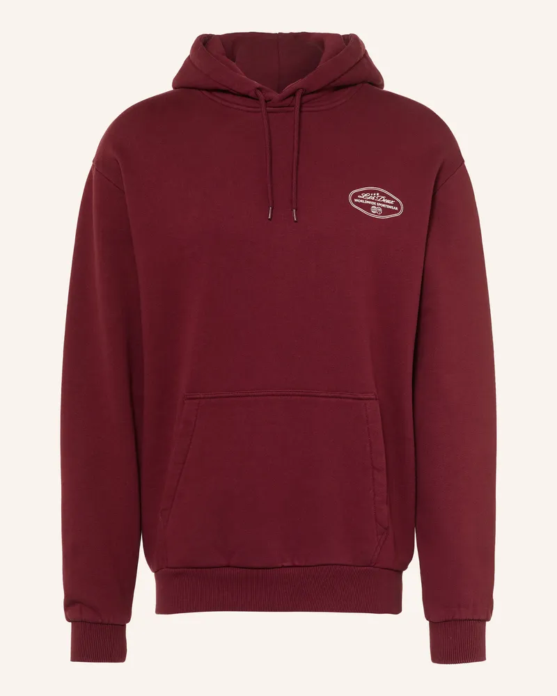 LES DEUX Hoodie Worldwide rot Dunkelrot