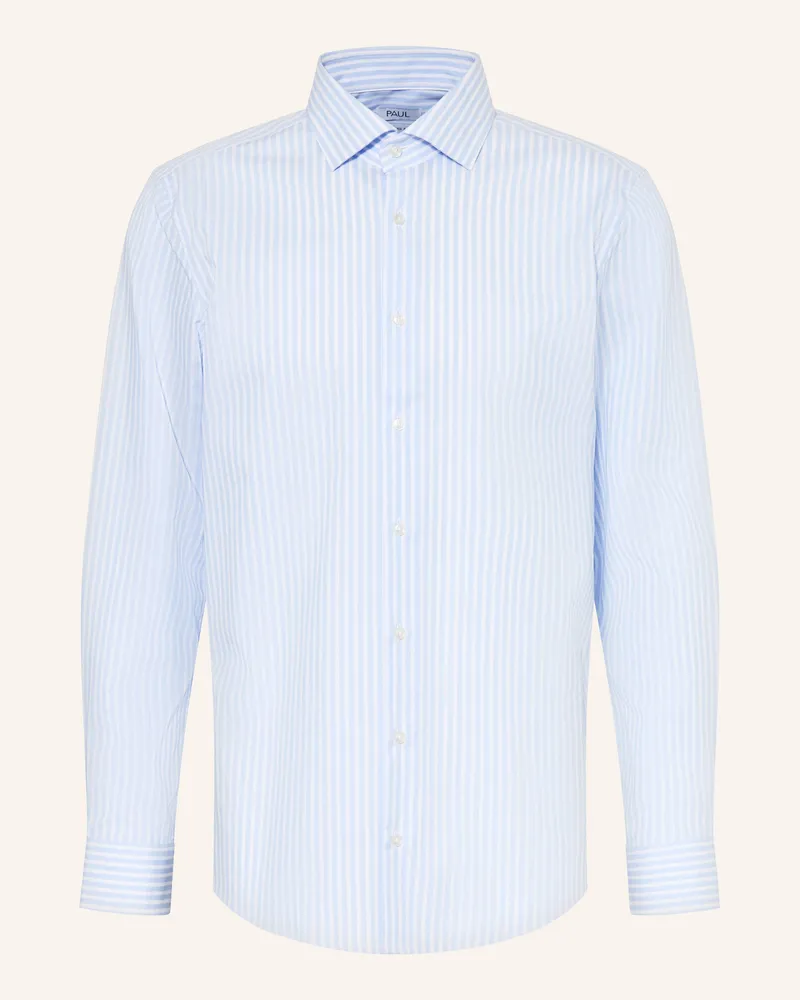 paul Hemd Shaped Fit blau Weiss