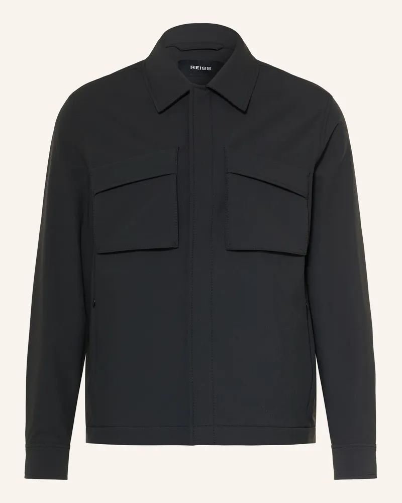 Reiss Overshirt Divide schwarz Dunkelblau