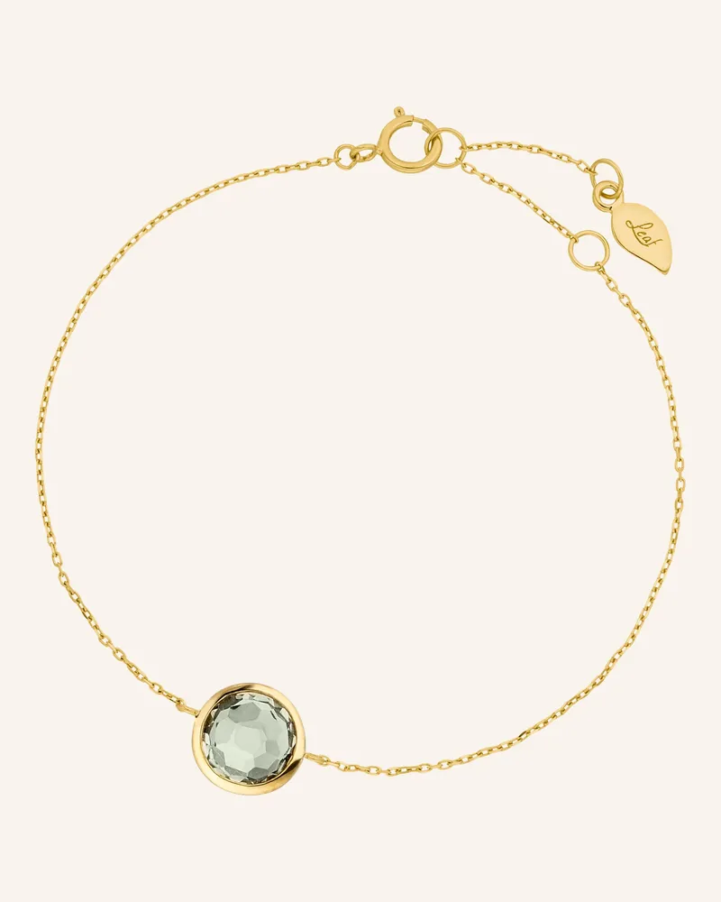 Leaf Armband GREEN AMETHYST aus 14 Karat Gelbgold Gold