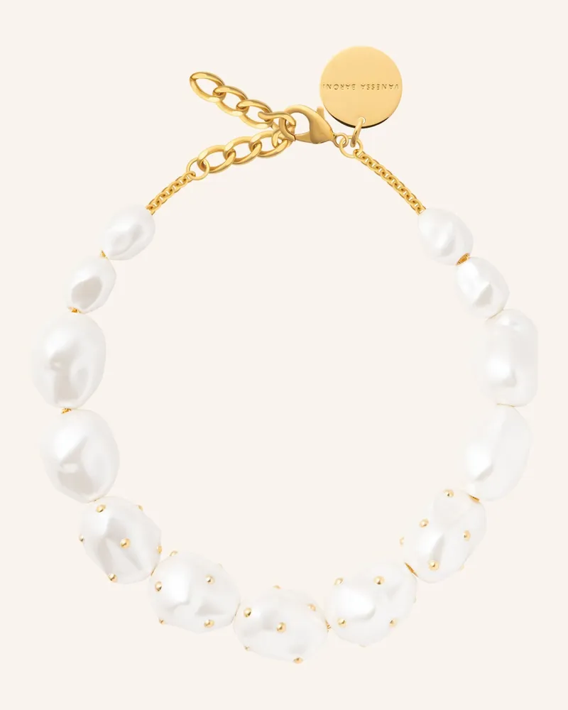 Vanessa Baroni Halsketten Big Organic Stud Pearl By Glambou gold Gold