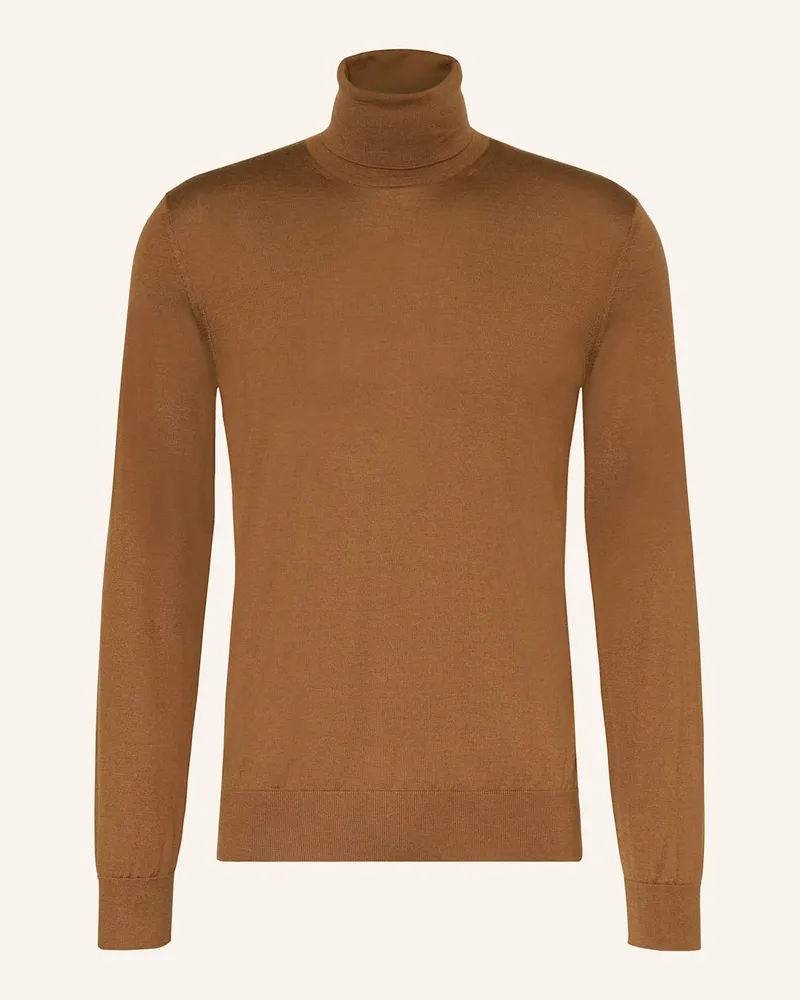 Ermenegildo Zegna Cashmere-Pullover mit Seide Braun