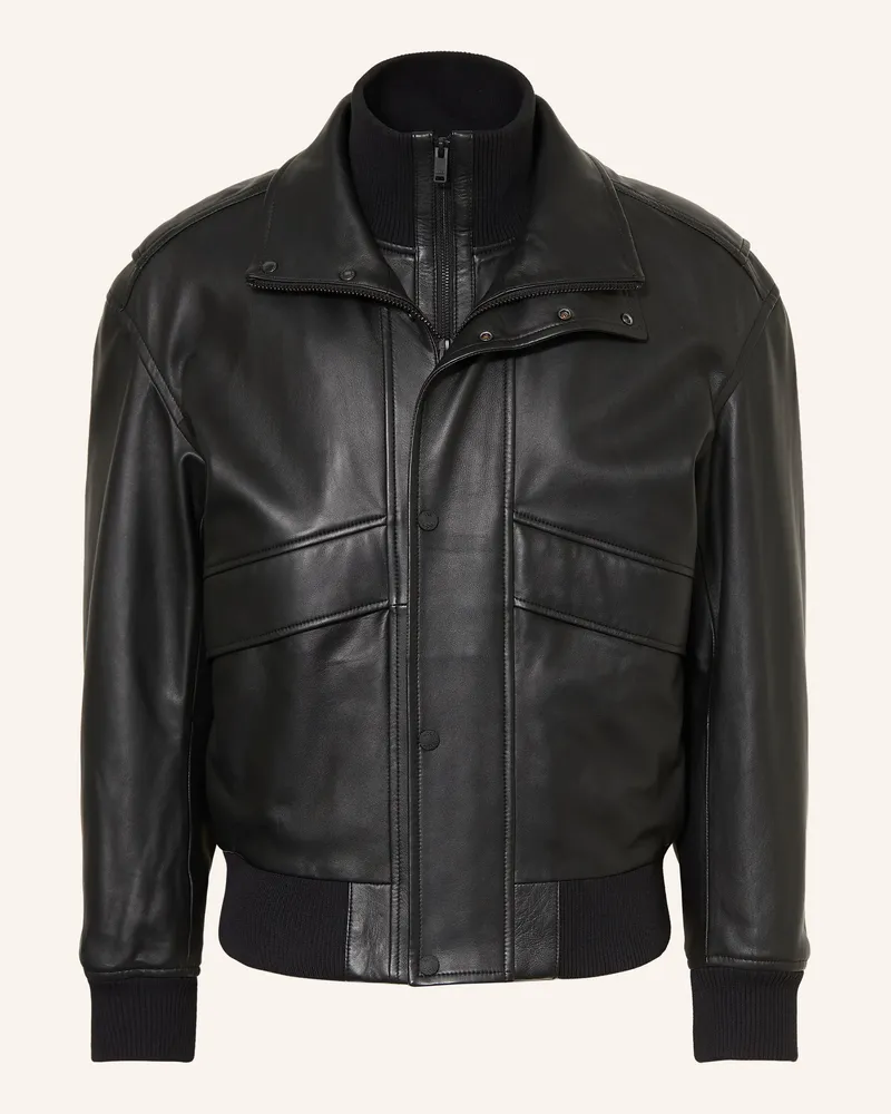 HUGO BOSS Lederblouson Jolights schwarz Schwarz