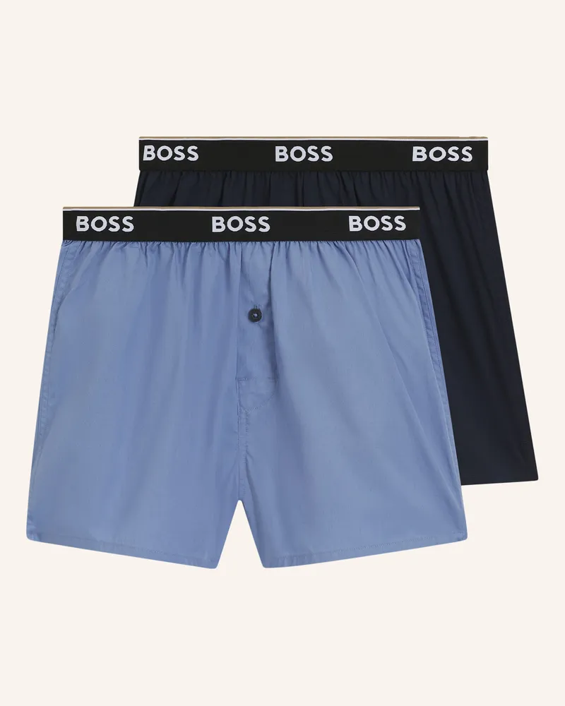 HUGO BOSS Pyjamas Unterteil 2p Boxer Shorts Ew blau Hellblau