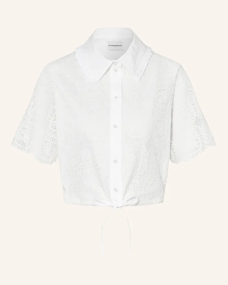 Claudie Pierlot Hemdbluse Aus Spitze weiss Weiss
