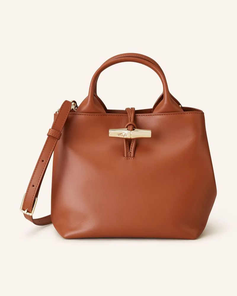 Longchamp Handtasche Le Roseau braun Dunkelorange